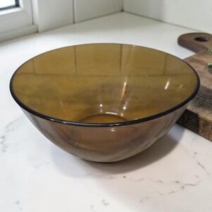 Arcopal Amber Glass Mixing Bowl,‎ Vintage MCM Kitchenware, Replacement Glassware